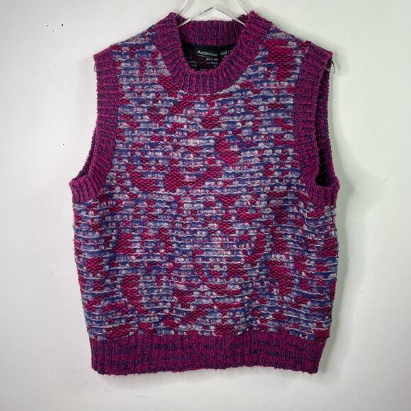 Andersson Bell Wes Wool Blend Knit Mockneck Sweater Vest Size Medium Violet NWT - Picture 5 of 15